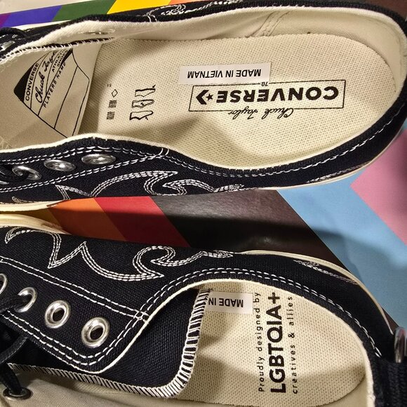 Converse Chuck 70 Low PRIDE 2024 - A10215C - Men's 10 NEW BLACK TRIBAL - Picture 8 of 16
